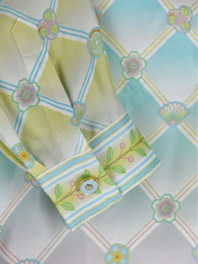 Casablanca Long Sleeve Patterned Shirt Chest Pocket In Multi