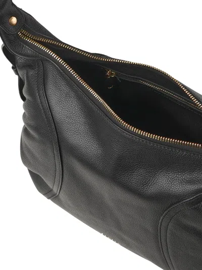 Biasia Ruched-detail Shoulder Bag In Black