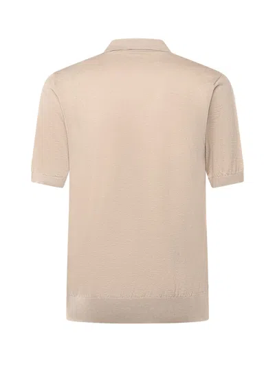 Eleventy Cotton And Cashmere Polo Shirt In Neutral