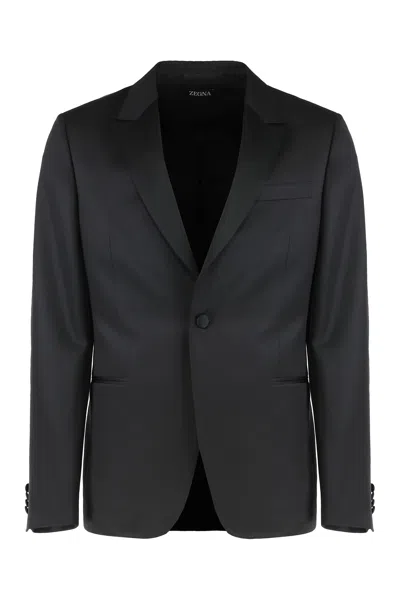 Zegna Single-breasted Tailored Suit In Black