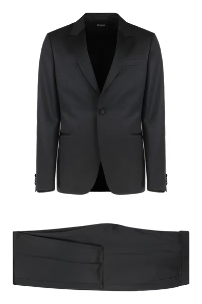 Zegna Single-breasted Tailored Suit In Black