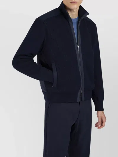 Paul & Shark Full Zip Jacket High Collar In Black