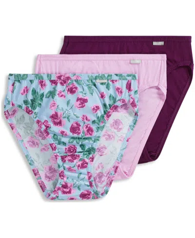 Jockey Elance French Cut 3 Pack Underwear 1485 1487, Extended Sizes In Purple