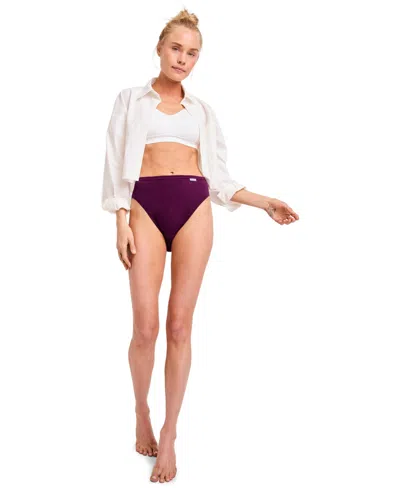 Jockey Elance French Cut 3 Pack Underwear 1485 1487, Extended Sizes In Purple