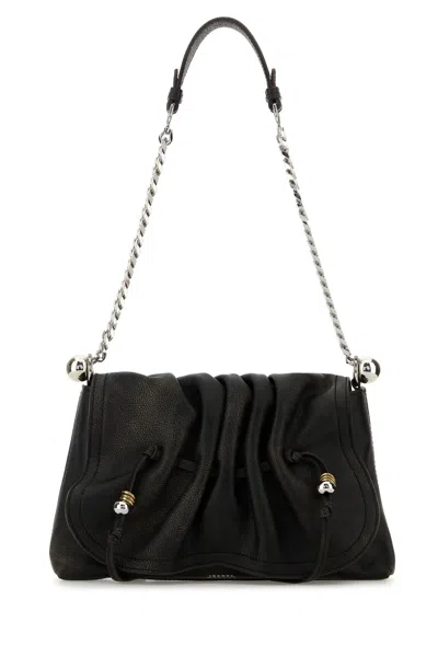 Isabel Marant Women Dark Brown Leather Bolton Shoulder Bag In Black