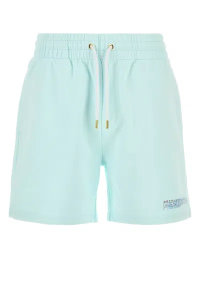 Casablanca Pastel Light Blue Cotton Bermuda Shorts In Blue