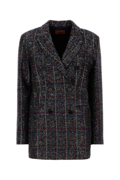 Missoni Double-breasted Checked Blazer Featuring Sequins In Multi