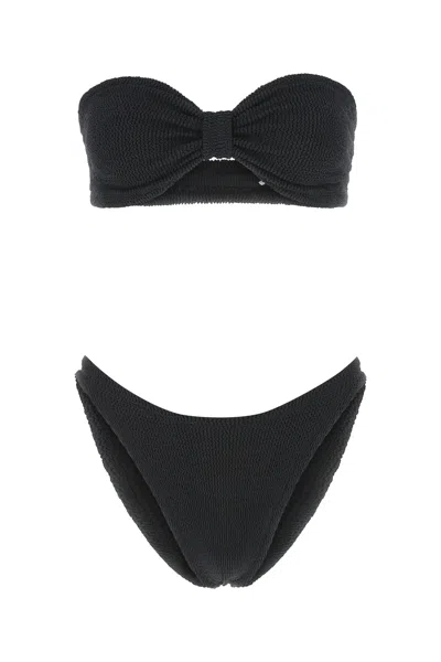 Hunza G Black Stretch Nylon Jean Bikini In Multi