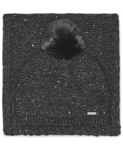 Calvin Klein 2-piece Mini Sequin Hat And Scarf Set In Gray