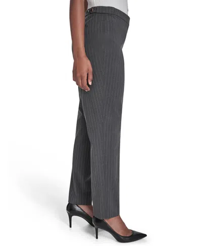 Calvin Klein Petite Pinstripe Highline Pants In White