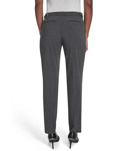 Calvin Klein Petite Pinstripe Highline Pants In White