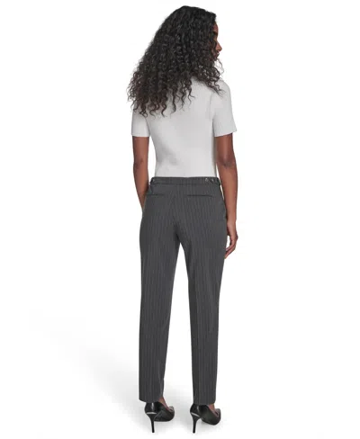Calvin Klein Petite Pinstripe Highline Pants In White
