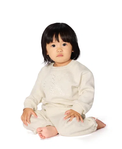 Calvin Klein Baby Girls 2-piece Fleece Sweatshirt And Pant Set In White