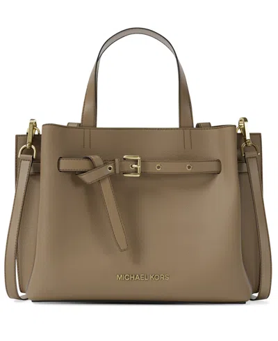 Michael Kors Michael  Emilia Small Center Zip Satchel Bag In Brown