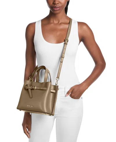 Michael Kors Michael  Emilia Small Center Zip Satchel Bag In Brown