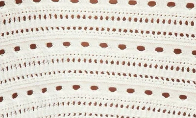 Maje Marcia Floral Appliqué Pointelle Sweater In White