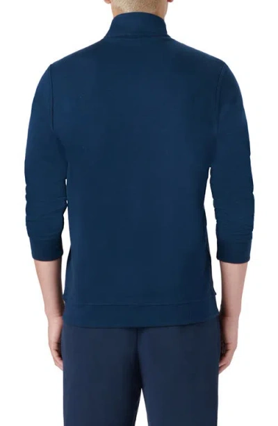 Bugatchi Reversible Knit Quarter Zip Pullover In Blue