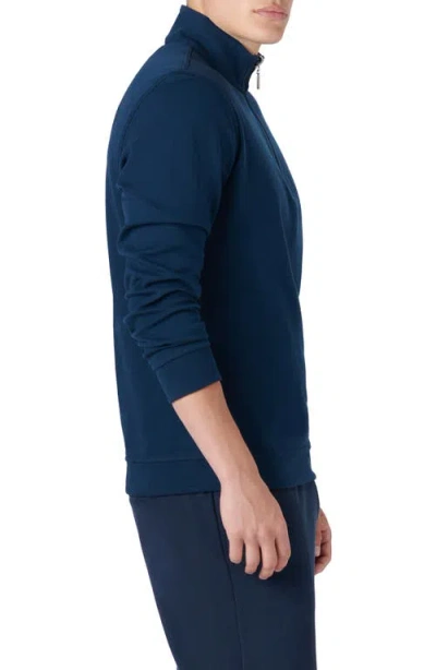 Bugatchi Reversible Knit Quarter Zip Pullover In Blue