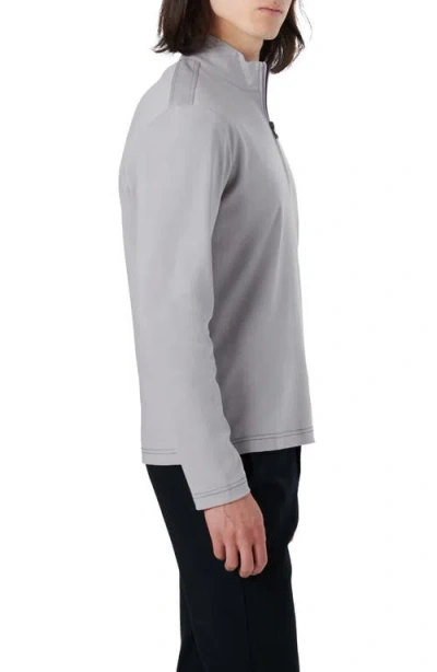 Bugatchi Cotton Quarter Zip Pullover In Gray