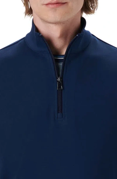 Bugatchi Cotton Quarter Zip Pullover In Blue
