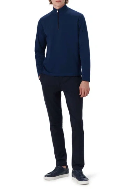 Bugatchi Cotton Quarter Zip Pullover In Blue