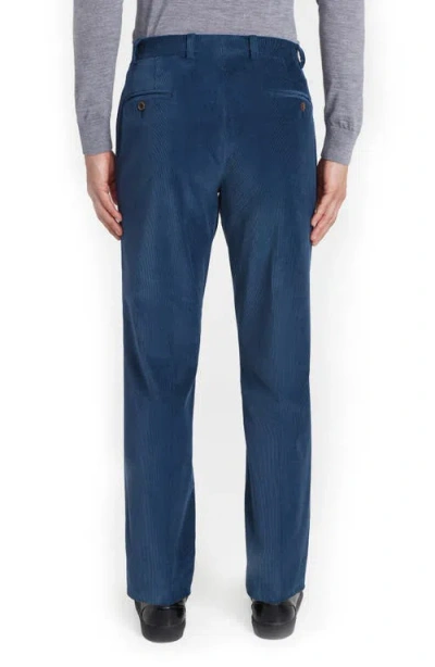 Jack Victor Sage Flat Front Stretch Corduroy Chinos In Blue