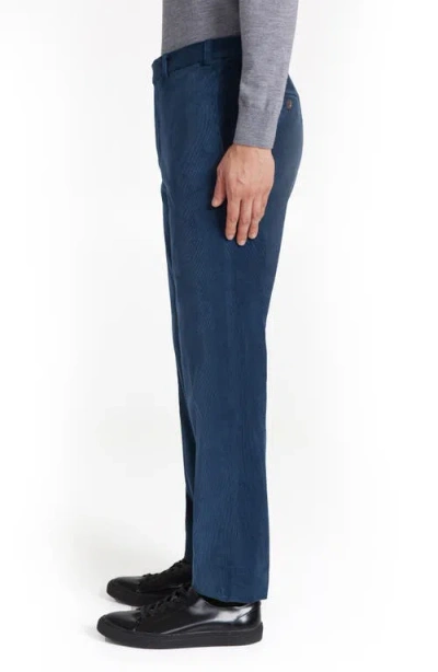 Jack Victor Sage Flat Front Stretch Corduroy Chinos In Blue