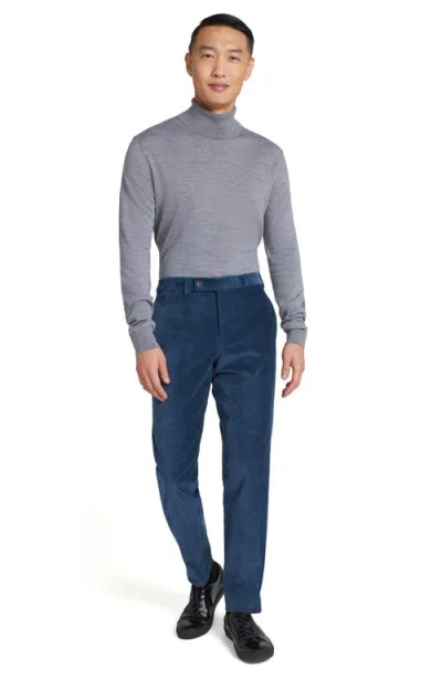 Jack Victor Sage Flat Front Stretch Corduroy Chinos In Blue