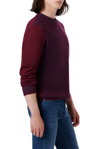Bugatchi Crewneck Sweater In Burgundy