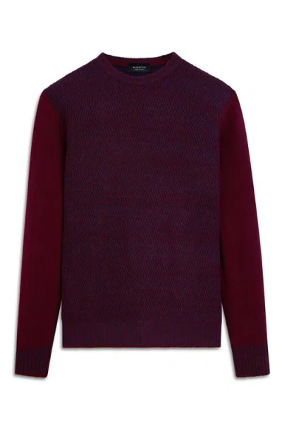 Bugatchi Crewneck Sweater In Burgundy