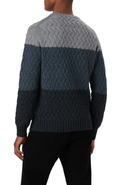 Bugatchi Color Block Merino Wool Blend Crewneck Sweater In Gray