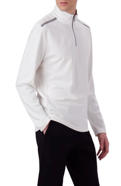 Bugatchi Quarter Zip Pullover In White