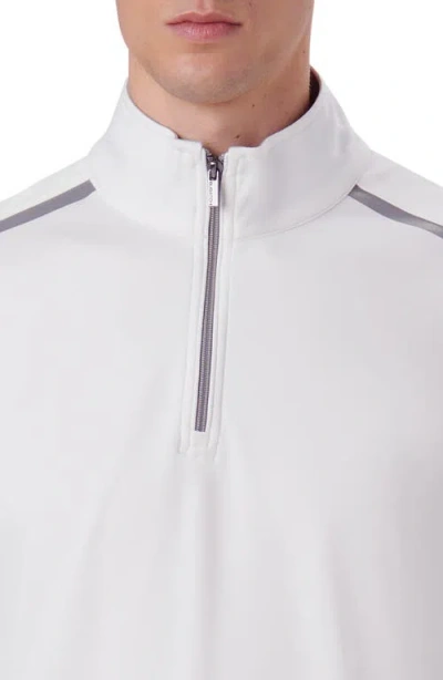 Bugatchi Quarter Zip Pullover In White