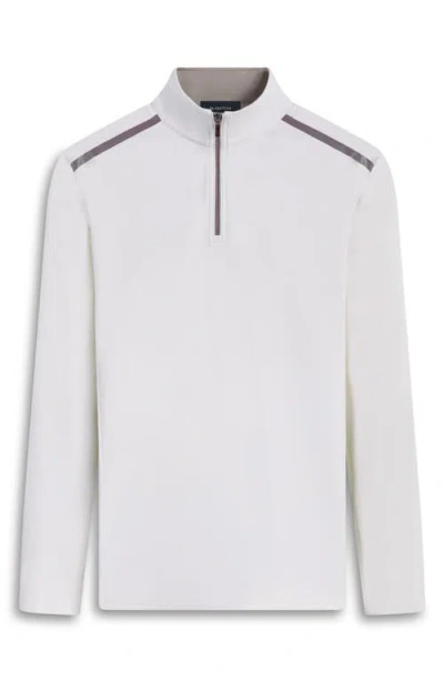Bugatchi Quarter Zip Pullover In White
