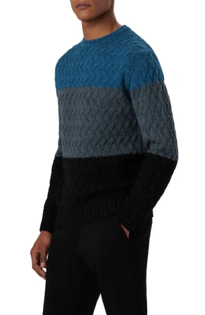Bugatchi Color Block Merino Wool Blend Crewneck Sweater In Multi