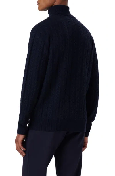 Bugatchi Cabled Turtleneck In Blue