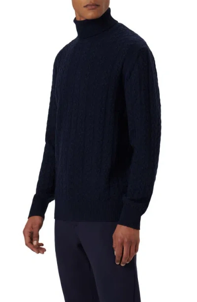 Bugatchi Cabled Turtleneck In Blue
