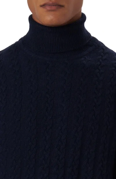 Bugatchi Cabled Turtleneck In Blue
