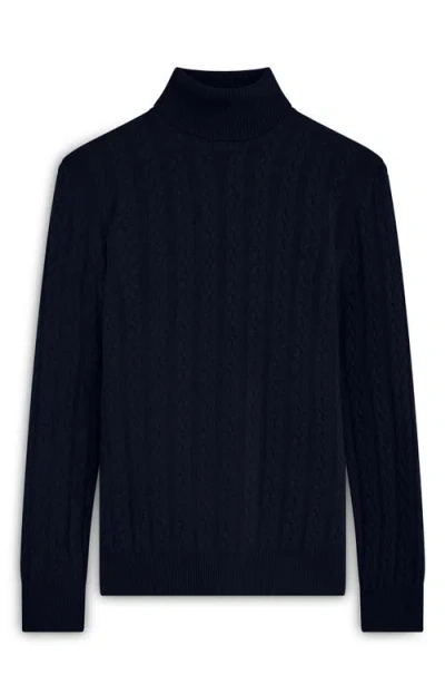 Bugatchi Cabled Turtleneck In Blue