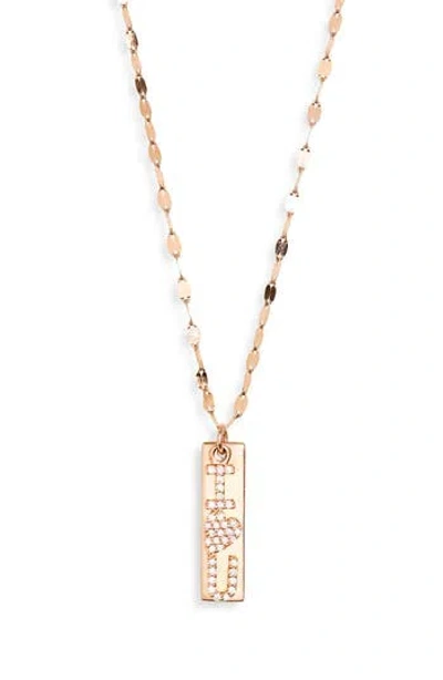 Lana 'i Heart U' 14k Rose Gold Diamond Tag Pendant Necklace In Gold