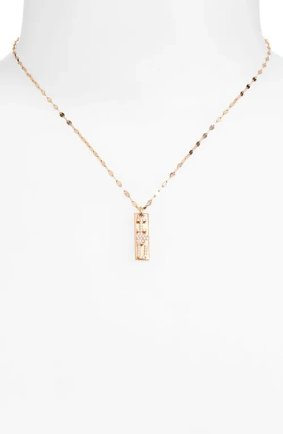 Lana 'i Heart U' 14k Rose Gold Diamond Tag Pendant Necklace In Gold