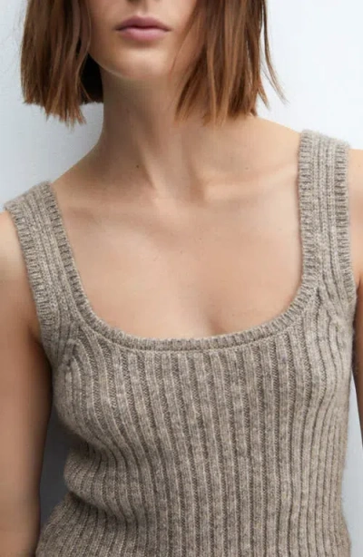 Mango Marions Rib Tank In Brown
