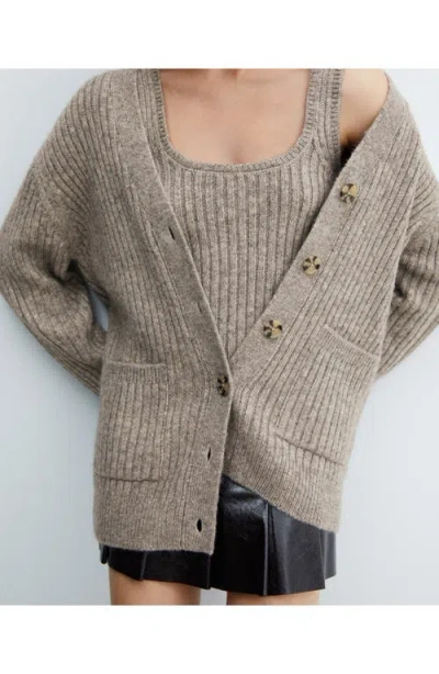 Mango Marions Rib Tank In Brown