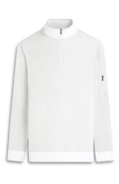 Bugatchi Quarter Zip Pullover In White