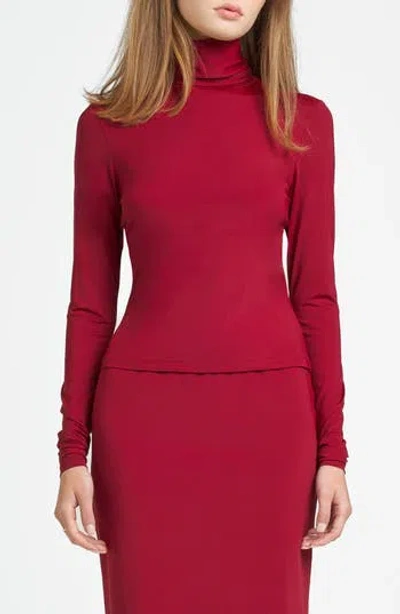 Wayf X Chérie Madeleine Francoise Turtleneck Top In Red