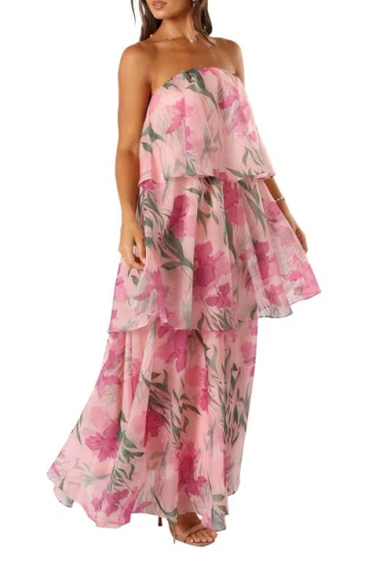 Petal And Pup Petal & Pup Bloom Floral Strapless Maxi Dress In Multi
