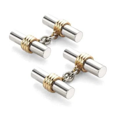 Aspinal Of London Double Barrel Cufflinks In Silver