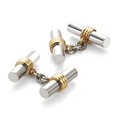Aspinal Of London Double Barrel Cufflinks In Silver