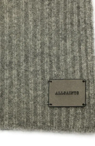 Allsaints Brushed Wool Scarf In Gray