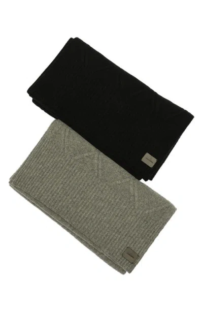 Allsaints Brushed Wool Scarf In Gray